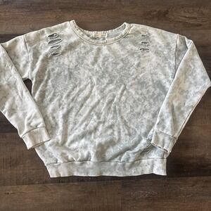 Gilded Intent Buckle Crewneck Distressed Acid Washed Small